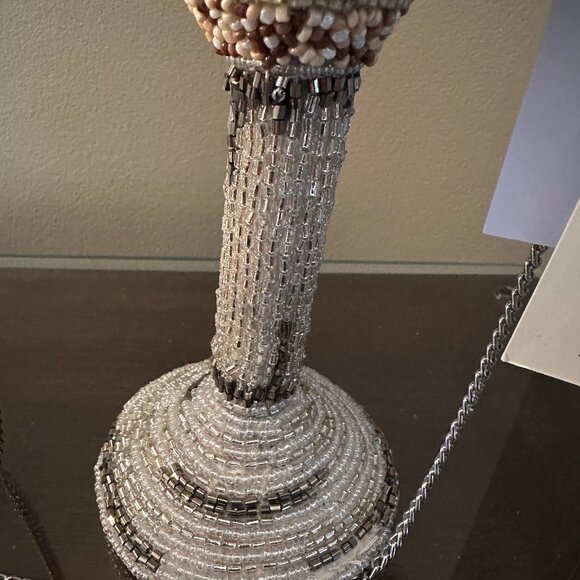 Tik Tok Viral Beaded Espresso Shaped Martini Handbag Purse NWT - Silver Chain - Picture 4 of 8